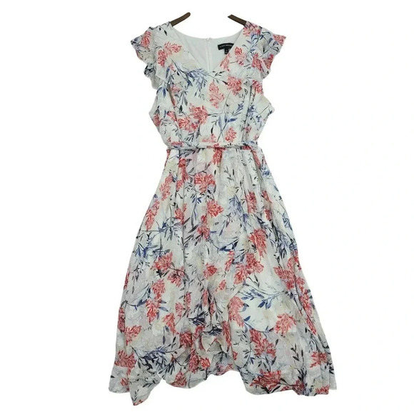 Lane Bryant Dresses & Skirts - Lane Bryant Womens Floral Ruffle Sleeve Midi Sun Dress Size 22 Chiffon 9CT
